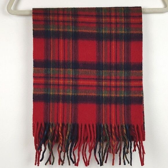 L.L. Bean Plaid Fringed Lambswool Scarf Unisex - Picture 9 of 9